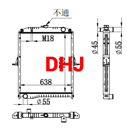 HINO DYNA truck radiator,164005B850 (16400-5B850)